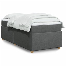 Pat box spring cu saltea, gri închis, 80x200 cm, textil GartenMobel Dekor