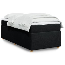 Pat box spring cu saltea, negru, 90x190 cm, textil GartenMobel Dekor