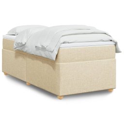 Pat box spring cu saltea, crem, 90x190 cm, textil GartenMobel Dekor
