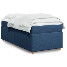 Pat box spring cu saltea, albastru, 90x190 cm, textil GartenMobel Dekor