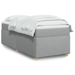 Pat box spring cu saltea, gri deschis, 100x200 cm, textil GartenMobel Dekor