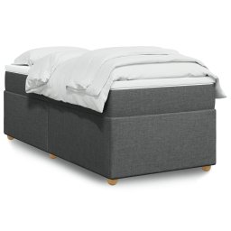 Pat box spring cu saltea, gri închis, 100x200 cm, textil GartenMobel Dekor