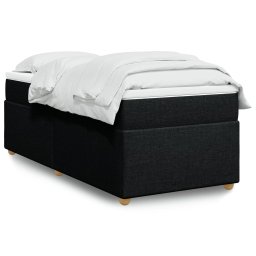 Pat box spring cu saltea, negru, 100x200 cm, textil GartenMobel Dekor