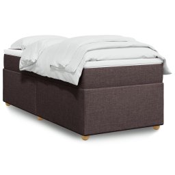 Pat box spring cu saltea, maro închis, 100x200 cm, textil GartenMobel Dekor