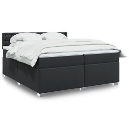 Pat box spring cu saltea, negru, 200x200 cm, piele ecologica GartenMobel Dekor