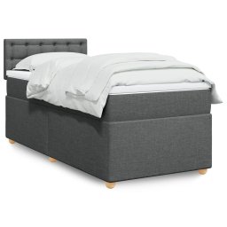 Pat cu arcuri cu saltea, gri închis, de o persoana, textil GartenMobel Dekor