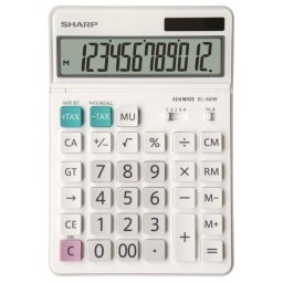 Calculator de birou, 12 digits, 189 x 127 x 18 mm, SHARP EL-340W - alb