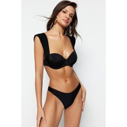 Trendyol Black V-Cut Normal Leg Bikini Bottom