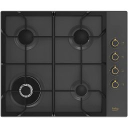Plita incorporabila Beko HIGG64125SAR, Gaz, 4 arzatoare, Siguranta plita, Aprindere integrata, 60 cm, Antracit