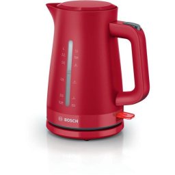 Fierbator de apa Bosch TWK3M124, 1.7l, filtru de calcar,oprire automata, protectie impotriva supraincalzirii si functionarii fara apa, oprire in momentul ridicarii canii de pe suport, Rosu