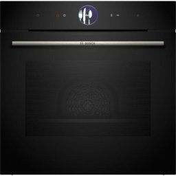 Cuptor incorporabil Bosch HSG7361B1, Electric, 71 l, Multifunctional, 21 functii , Full Steam, Autocuratare EcoClean Direct, Grill, Home Connect, Clasa A+, Negru