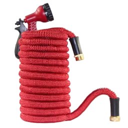 Furtun extensibil pentru gradina SUPER HOSE 50 FT = 15 m Rosu