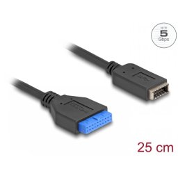 Adaptor pin header 19 pini USB 3.0 la USB Type E Key A M-M 25cm, Delock 65100