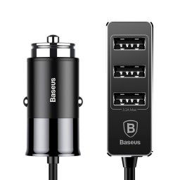 Incarcator auto 4 x USB 5.5A, Baseus Enjoy Together CCTON-01, Negru