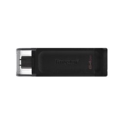 Kingston Technology DataTraveler 70 memorii flash USB 64 Giga Bites USB tip-C 3.2 Gen 1 (3.1 Gen 1) Negru