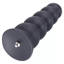 HiSmith HSA13-XL Silicone Anal Beads Dildo with 5 Smooth Balls KlicLok XL 30cm Black