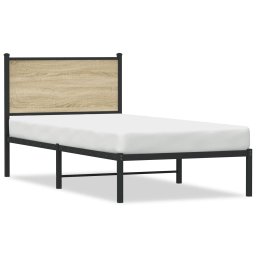 Cadru de pat metalic cu tablie, stejar sonoma, 90x190 cm GartenMobel Dekor