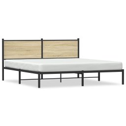 Cadru de pat metalic cu tablie, stejar sonoma, 183x213 cm GartenMobel Dekor