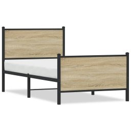 Cadru pat metalic cu tablie la cap/picioare, 75x190 cm GartenMobel Dekor