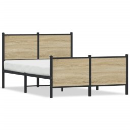 Cadru pat metalic cu tablie la cap/picioare, 120x190 cm GartenMobel Dekor