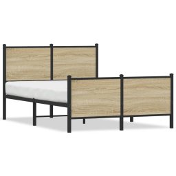 Cadru pat metalic cu tablie la cap/picioare, 120x200 cm GartenMobel Dekor