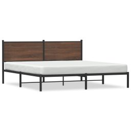 Cadru de pat metalic cu tablie, stejar maro, 183x213 cm GartenMobel Dekor