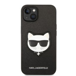 Husa Karl Lagerfeld Saffiano Choupette Head - Husă telefon - compatibil cu Apple iPhone 14 Plus - culoare Negru