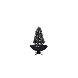 Brad de Craciun cu ninsoare si baza umbrela, negru, 170 cm, PVC