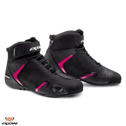 Ghete moto Roadster femei All Season Ixon model Gambler WP LS culoare: negru/fuchsia (roz) (100% waterproof)