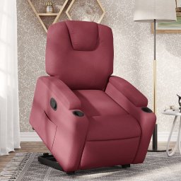 Fotoliu rabatabil cu ridicare, rosu vin, material textil GartenMobel Dekor