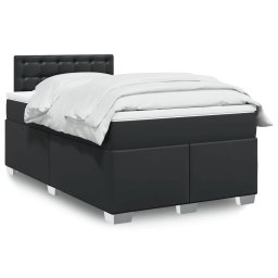 Pat box spring cu saltea, negru, 120x190 cm, piele ecologica GartenMobel Dekor