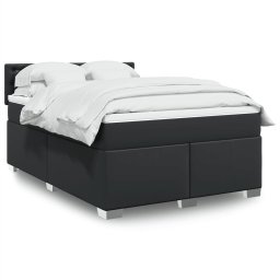 Pat box spring cu saltea, negru, 140x190 cm, piele ecologica GartenMobel Dekor