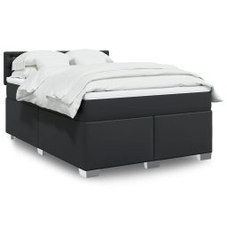 Pat box spring cu saltea, negru, 160x200 cm, piele ecologica GartenMobel Dekor