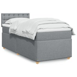 Pat box spring cu saltea, gri deschis, 90x190 cm, textil GartenMobel Dekor