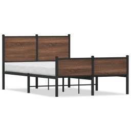 Cadru pat metalic tablie la cap/picioare stejar maro 120x190 cm GartenMobel Dekor