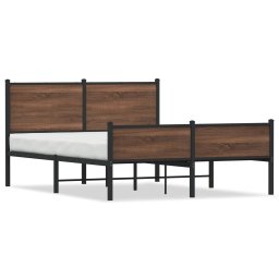 Cadru pat metalic cu tablie la cap/picioare, 140x190 cm GartenMobel Dekor