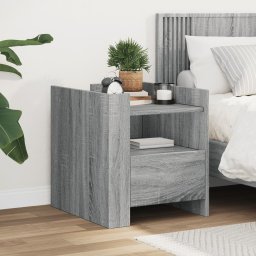 Noptiera, gri sonoma, 45x50x50 cm, lemn prelucrat GartenMobel Dekor