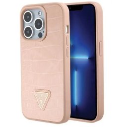 Husa iPhone 15 Pro (6.1) hardcase Croco Triangle Metal Logo - Gold