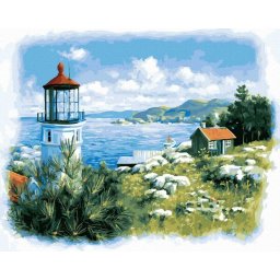 Set pictura pe numere, cu sasiu, Far, 40x50 cm