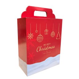 Cutie cadou design Craciun, rosie, 260x140x330 mm