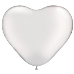 Set 25 balone latex inima alba 30 cm