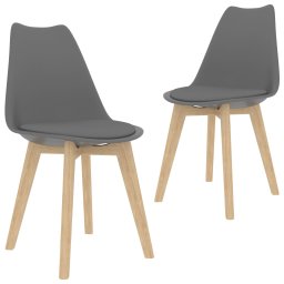 Scaune de bucatarie, 2 buc., gri, plastic GartenMobel Dekor