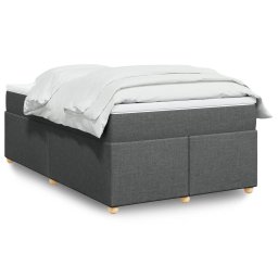 Pat box spring cu saltea, gri închis, 120x200 cm, textil GartenMobel Dekor