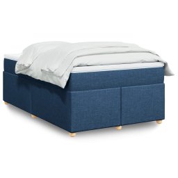 Pat box spring cu saltea, albastru, 120x200 cm, textil GartenMobel Dekor