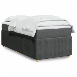 Pat box spring cu saltea, gri închis, 90x190 cm, textil GartenMobel Dekor