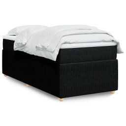 Pat box spring cu saltea, negru, 90x190 cm, textil GartenMobel Dekor