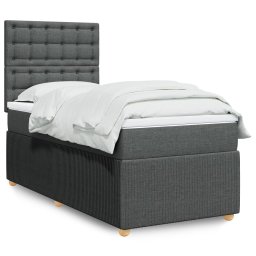 Pat box spring cu saltea, gri închis, 90x190 cm, textil GartenMobel Dekor