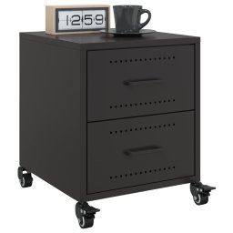Noptiere, 2 buc., negru, 36x39x43,5 cm, otel GartenMobel Dekor