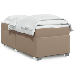 Pat box spring cu saltea, cappuccino, 80x200 cm piele ecologica GartenMobel Dekor