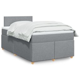 Pat continental cu saltea, gri deschis, 120x200 cm, textil GartenMobel Dekor